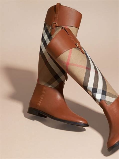 burberry leather boot|Burberry boots with clear heels.